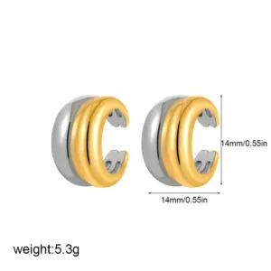 Stainless Steel Geometric Clip Earrings 16 S71c22ca5fc9d4371be6ee57929a32f32u
