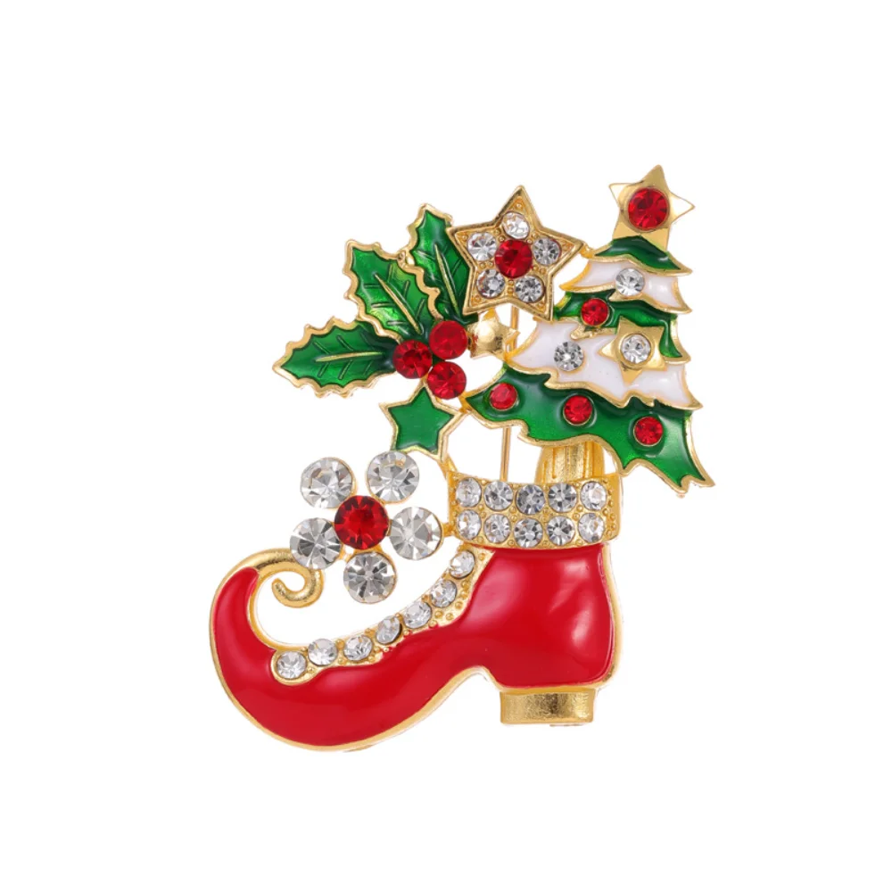Festive Christmas Brooch with Rhinestones 5 Festive Christmas Brooch with Rhinestones - Image 5