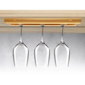 Aluminum Wall Mount Wine Glass Holder in Gold or Black 9 S7219862df7f84aea8fb76bdfbe4de008Q