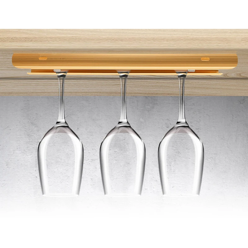 Aluminum Wall Mount Wine Glass Holder in Gold or Black 2 Aluminum Wall Mount Wine Glass Holder in Gold or Black - Image 2