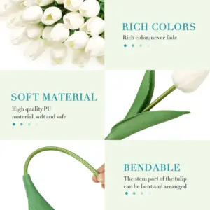 White Artificial Tulip Bouquet for Decor 9 S7275d9a7a6954662a3138b7104462240P