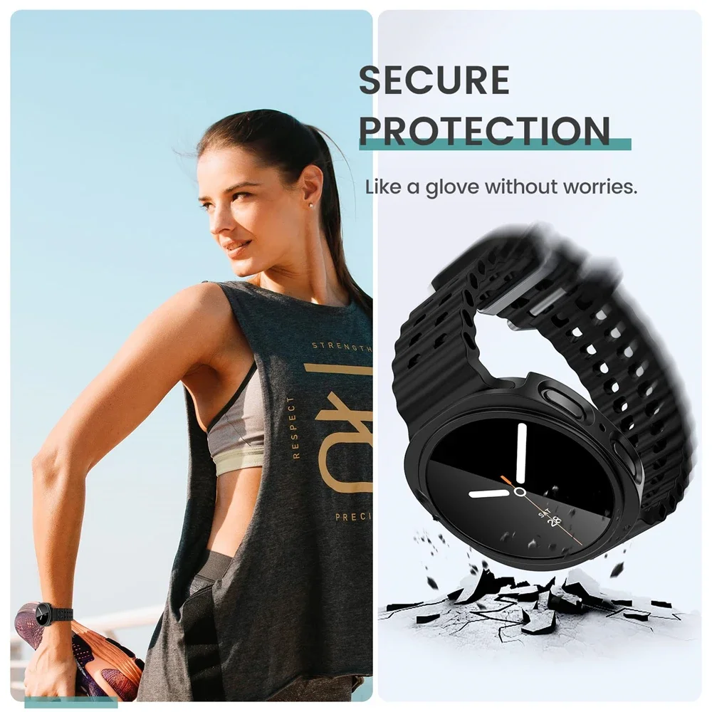 Vibrant Orange Silicone Strap for Galaxy Watch 8 4 Vibrant Orange Silicone Strap for Galaxy Watch 8 - Image 4