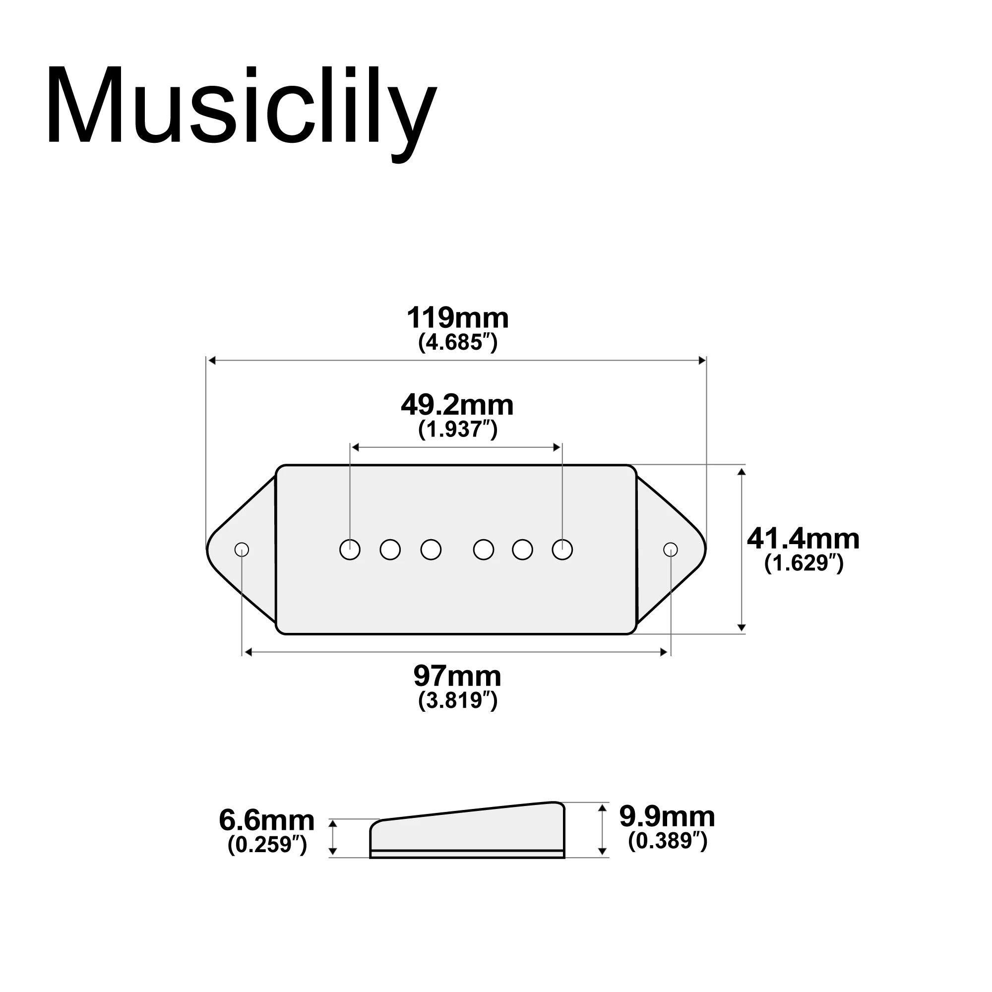 Black P90 Pickup Covers for Vintage Guitars 2 Black P90 Pickup Covers for Vintage Guitars - Image 2