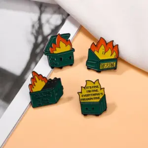 Humorous "It's Fine" Enamel Pin Set 9 S72c753cf338e4a1ea7b96e37f967bf0fv
