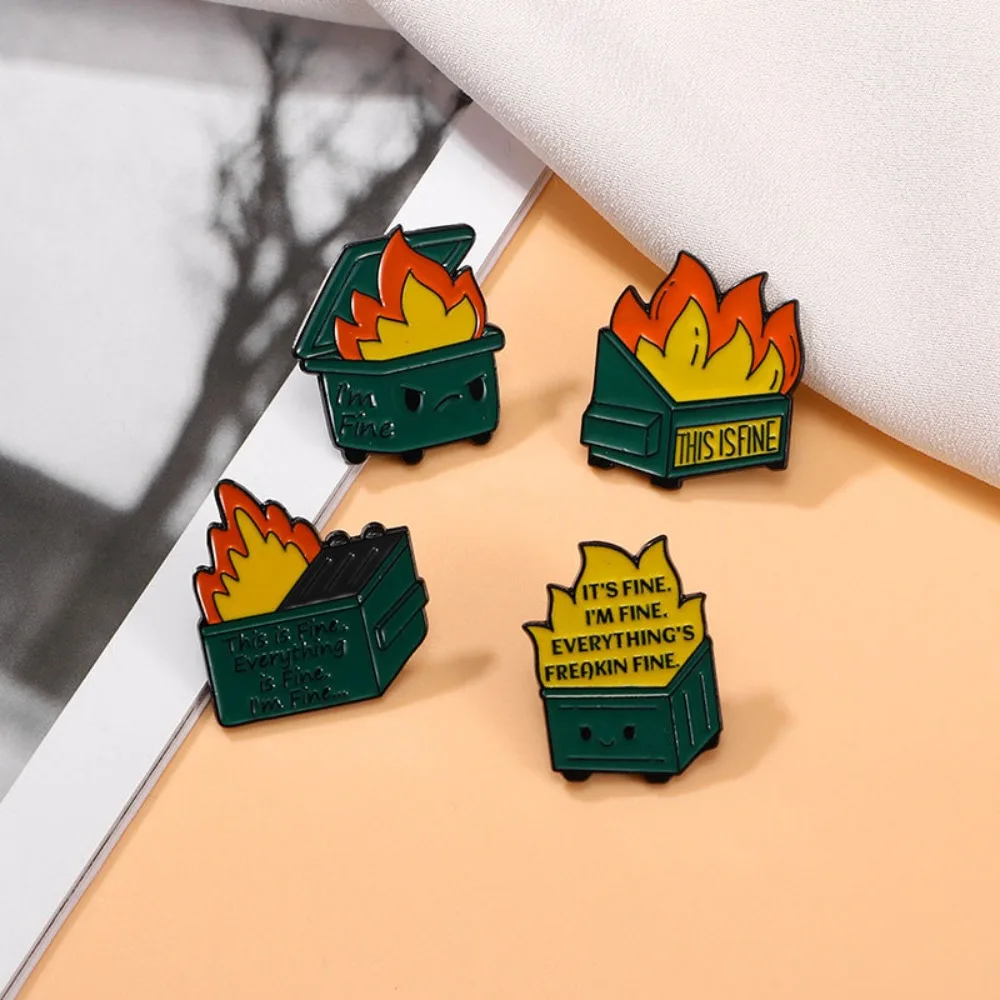 Humorous "It's Fine" Enamel Pin Set 4 Humorous "It's Fine" Enamel Pin Set - Image 4