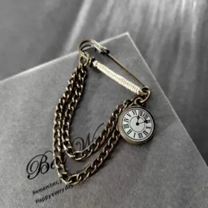 Vintage Punk Chain Pin Brooch with Charms 8 S72dd430899154d2c8963f1c575ba59f4l