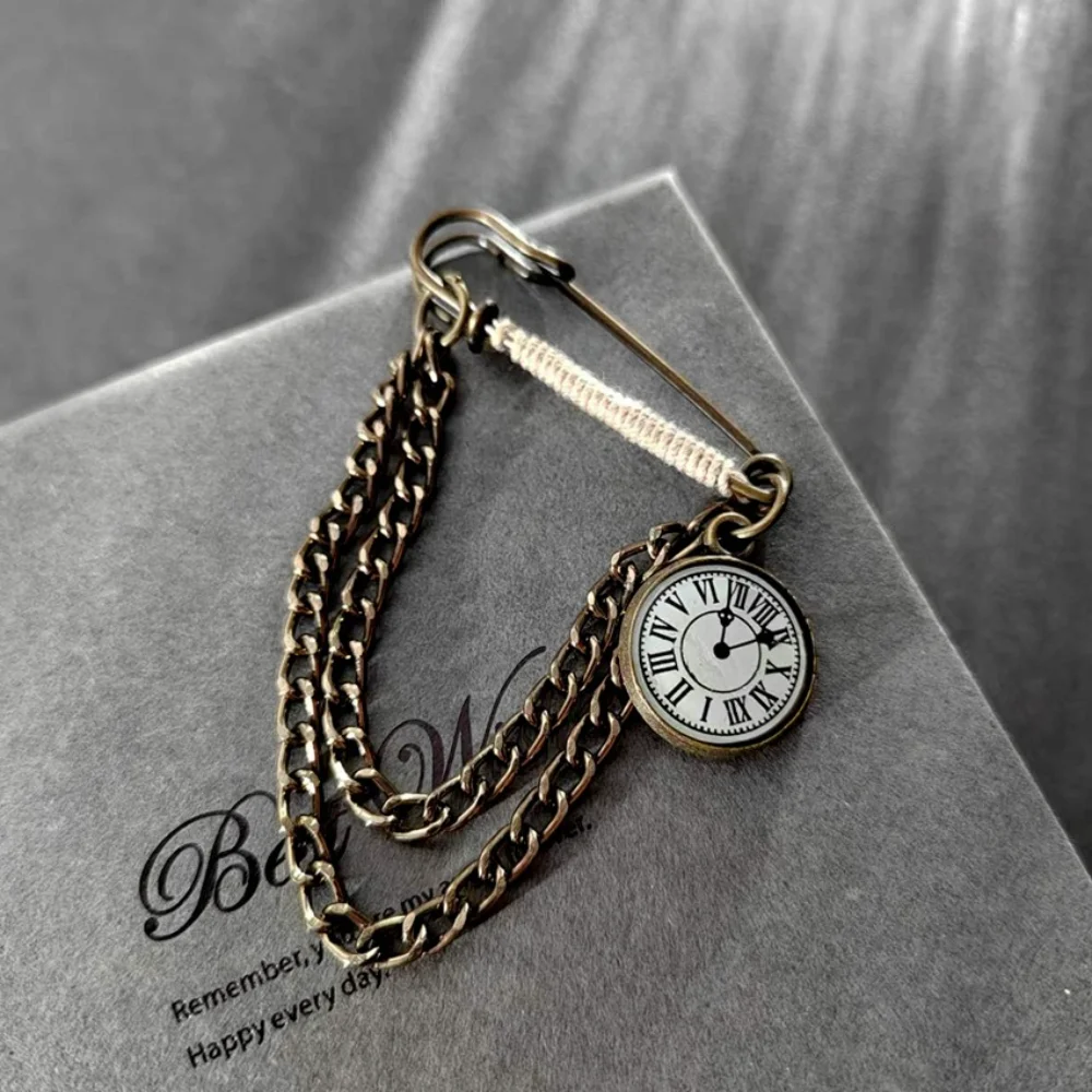 Vintage Punk Chain Pin Brooch with Charms 4 Vintage Punk Chain Pin Brooch with Charms - Image 4