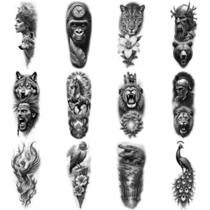 Realistic Black and Grey Temporary Tattoo Set 15 S72fbf45c45db4b6fbcbd469e20b5b22cc