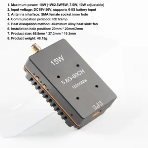 4.9GHz-6GHz 15W Video Transmitter VTX 9 S7333e70f95004731b4f06e35ae677630y