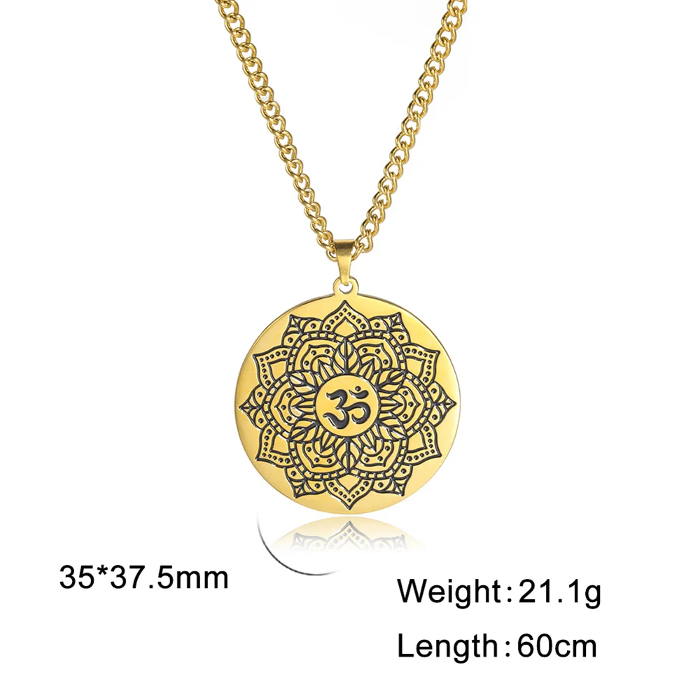 Elegant Gold Lotus Aum Pendant Necklace 9 Elegant Gold Lotus Aum Pendant Necklace - Image 9