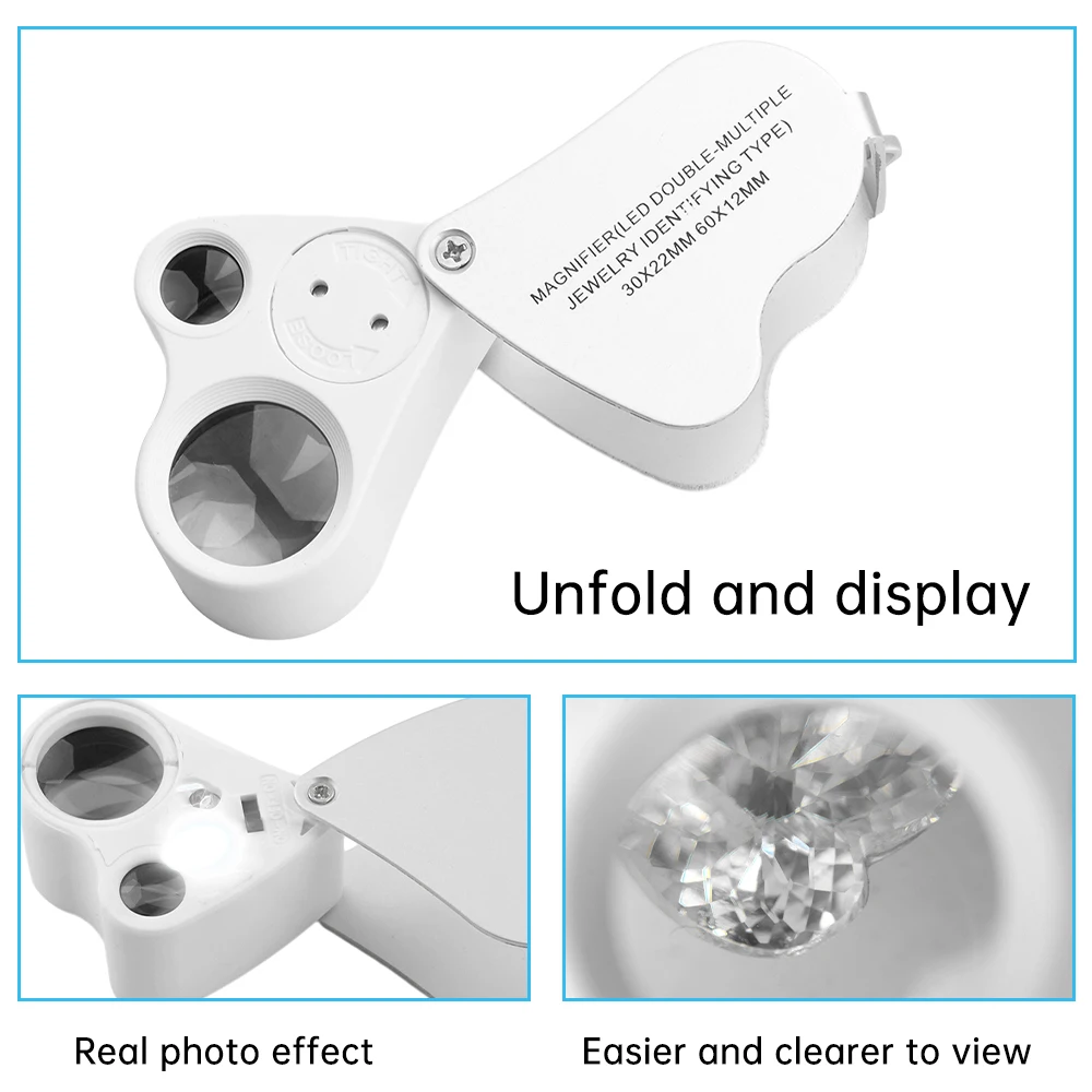 White Dual-Magnification Jewelry Loupe with LED 4 White Dual-Magnification Jewelry Loupe with LED - Image 4