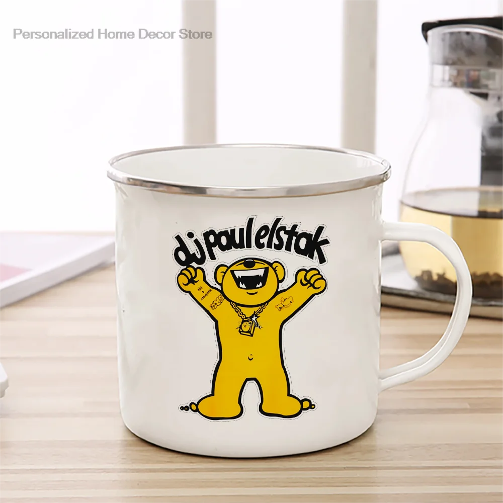 Enamelled Coffee Mug with Yellow Bear Graphic 3 Enamelled Coffee Mug with Yellow Bear Graphic - Image 3