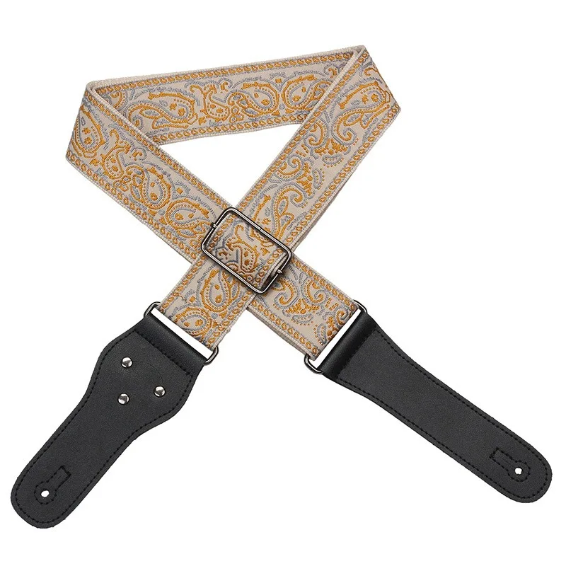 Embroidered Guitar Strap with Paisley Design 2 Embroidered Guitar Strap with Paisley Design - Image 2