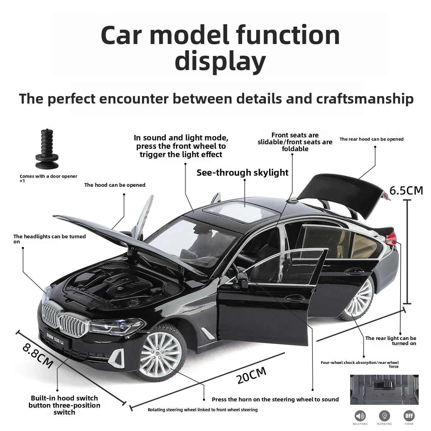 White BMW 530Li Limousine Model 1:24 Scale 3 White BMW 530Li Limousine Model 1:24 Scale - Image 3