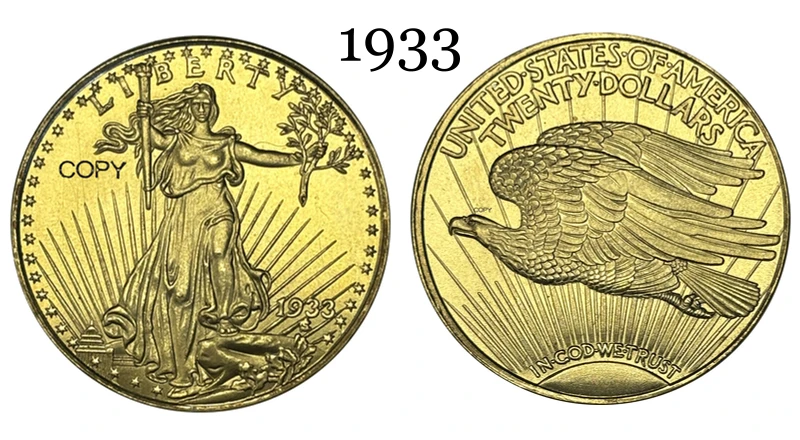 Vintage 1933 Saint-Gaudens Double Eagle Replica 3 Vintage 1933 Saint-Gaudens Double Eagle Replica - Image 3