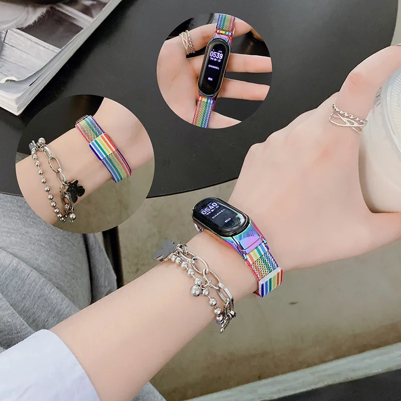 Stainless Steel Milanese Loop for Xiaomi Mi Band 8 3 Stainless Steel Milanese Loop for Xiaomi Mi Band 8 - Image 3