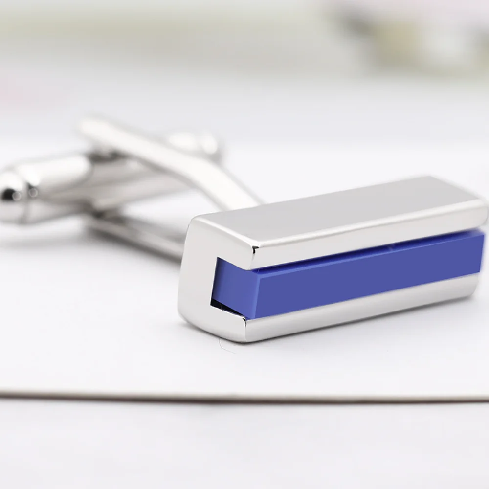 Modern Men's Rectangular Cufflinks with Bold Color Contrasts 6 Modern Men's Rectangular Cufflinks with Bold Color Contrasts - Image 6