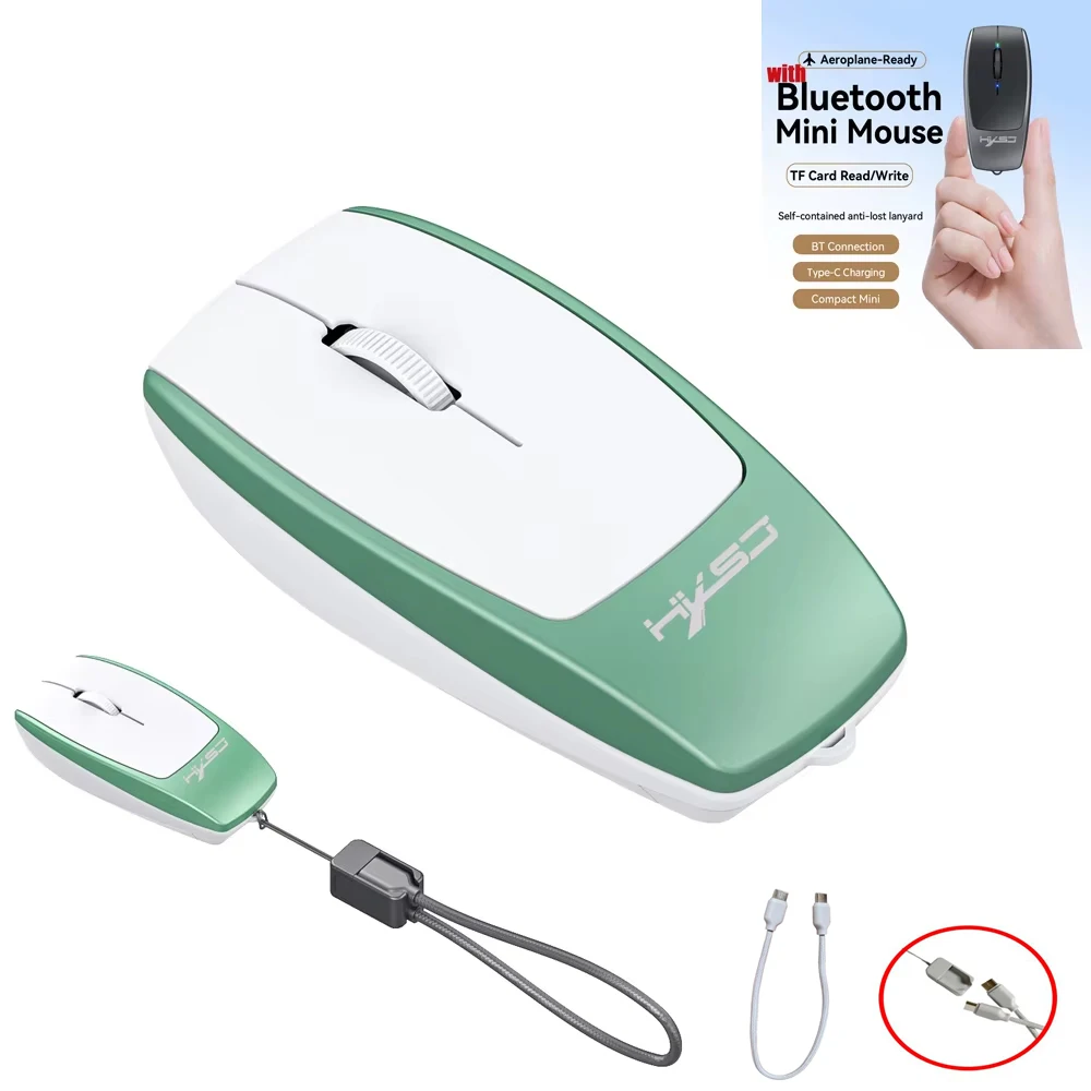 Wireless Bluetooth Mouse with Green Accents 1 Wireless Bluetooth Mouse with Green Accents