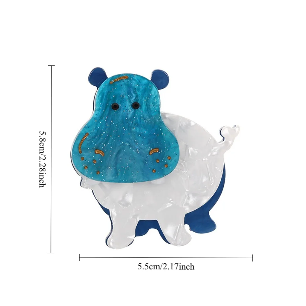 Acrylic Hippopotamus Brooch 43mm 2 Acrylic Hippopotamus Brooch 43mm - Image 2