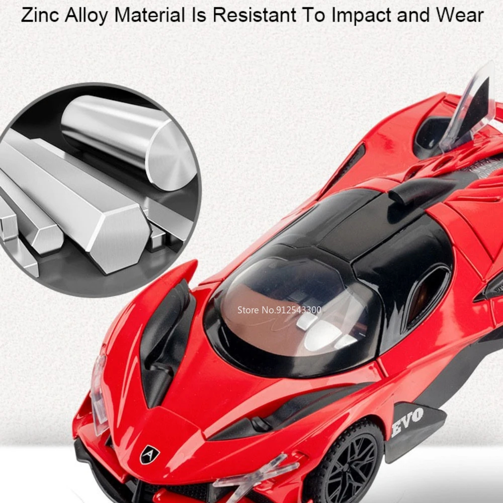 Red Apollo EVO 1:32 Scale Diecast Model Car 6 Red Apollo EVO 1:32 Scale Diecast Model Car - Image 6