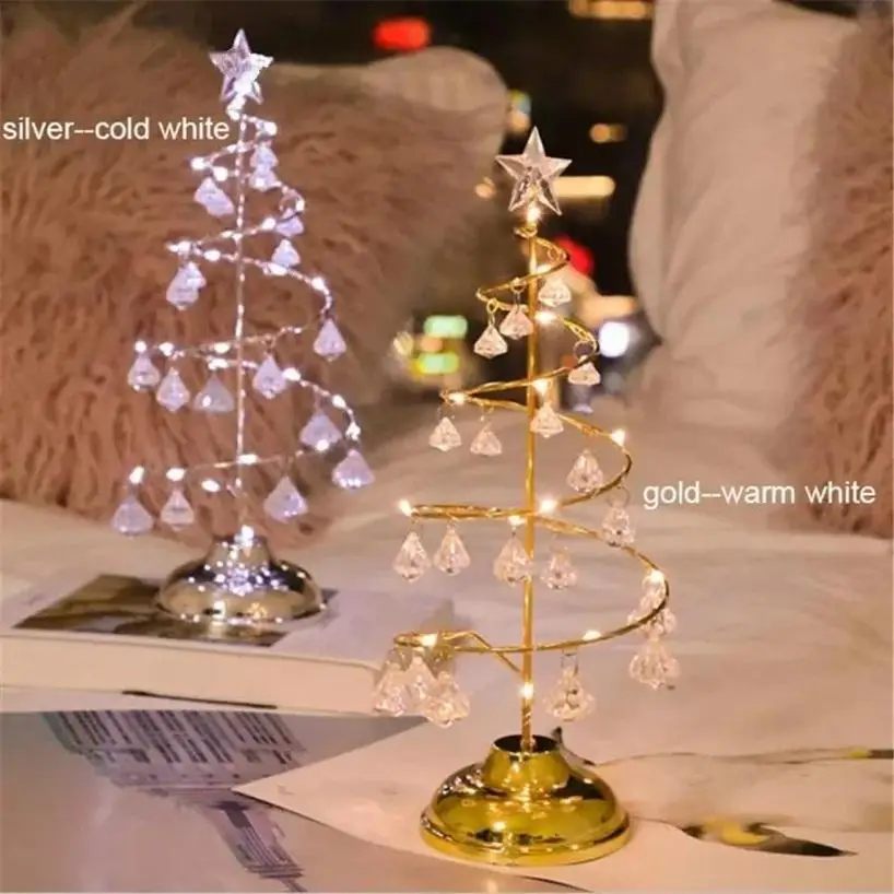 Elegant 38cm LED Christmas Tree Lamp with Crystals 6 Elegant 38cm LED Christmas Tree Lamp with Crystals - Image 6