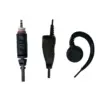 Black Earpiece Headset with PTT Mic for Motorola Models