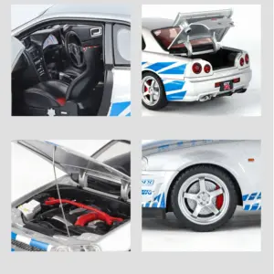Nissan GTR R34 Skyline 1:18 Diecast Model 15 S76e40da398d44a468d86bfbceee339e0e
