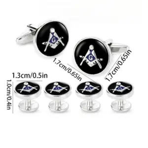 Masonic Cufflink Set with Shirt Studs 7 S776f0b7d27c54676b9bdf92bd58854e55