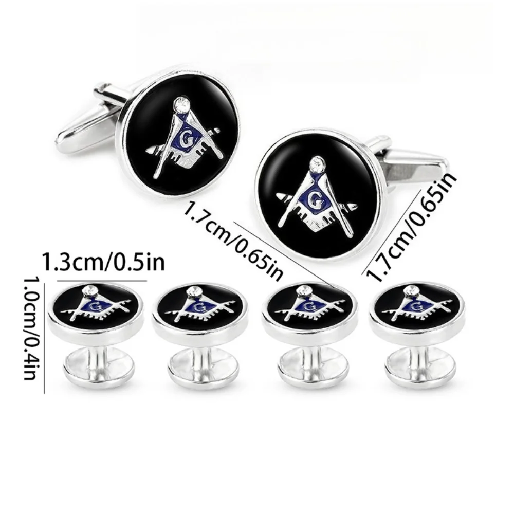 Masonic Cufflink Set with Shirt Studs 2 Masonic Cufflink Set with Shirt Studs - Image 2