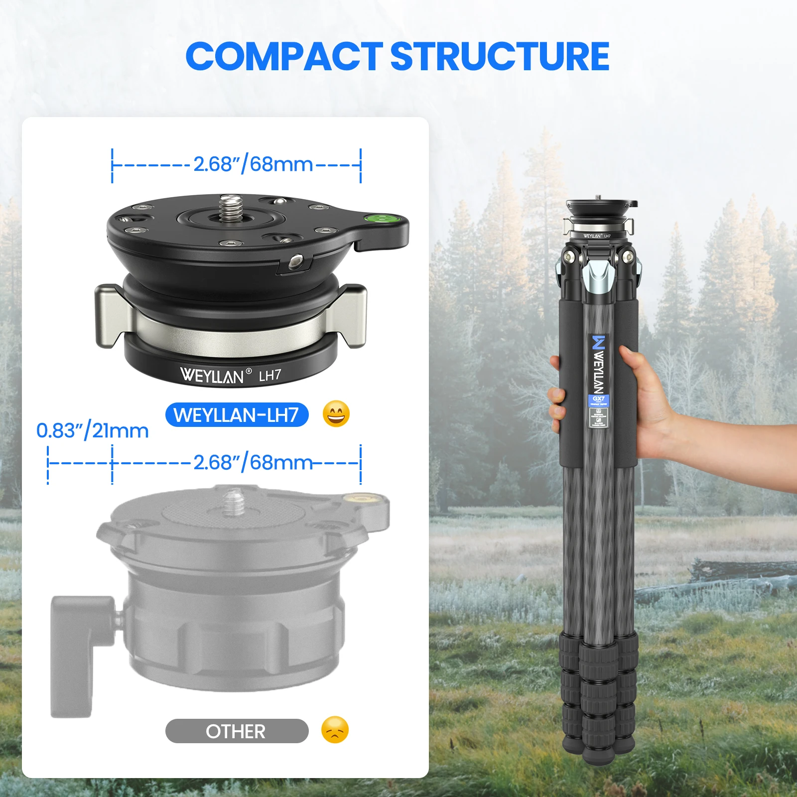 WEYLLAN Aluminum Leveling Tripod Head Supports 10kg 4 WEYLLAN Aluminum Leveling Tripod Head Supports 10kg - Image 4