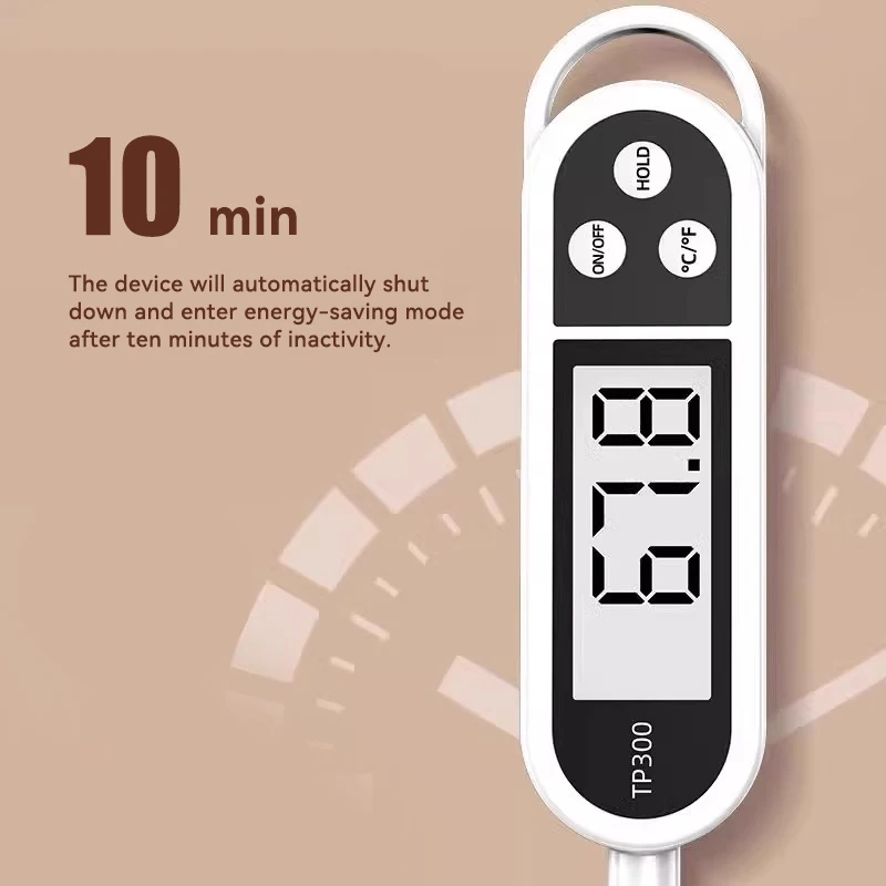 White Digital Food Thermometer with Stainless Steel Probe 4 White Digital Food Thermometer with Stainless Steel Probe - Image 4