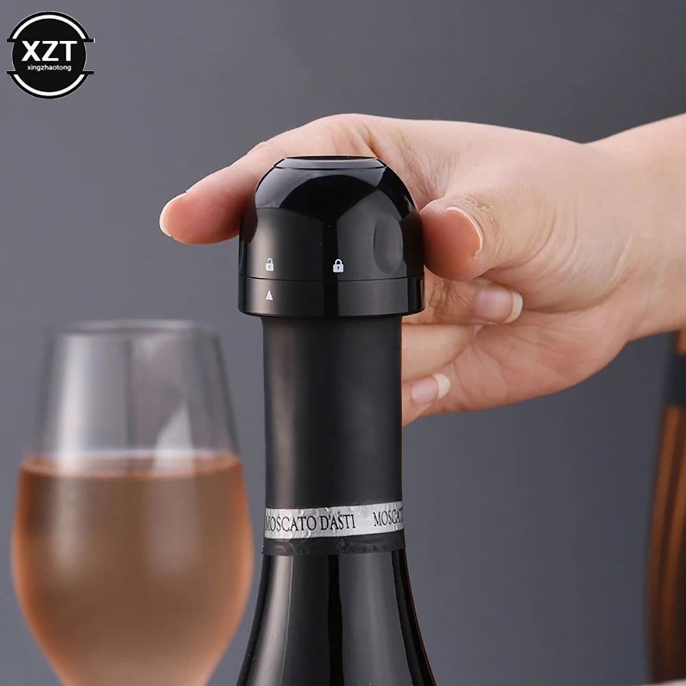 Black Vacuum Wine Stopper with Seal System 2 Black Vacuum Wine Stopper with Seal System - Image 2