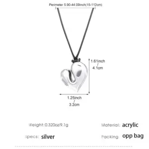 Irregular Heart Pendant Necklace for Women 14 S7860ad44f20e4f2b93a65e7b99966898o