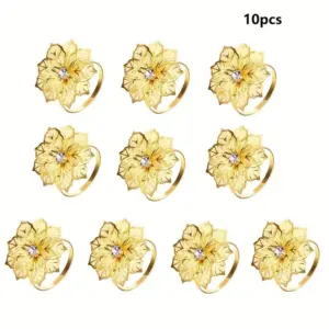 Gold Floral Napkin Rings Set of 10 7 S78670aeb89444ddbb4ebe76ccafbe995M