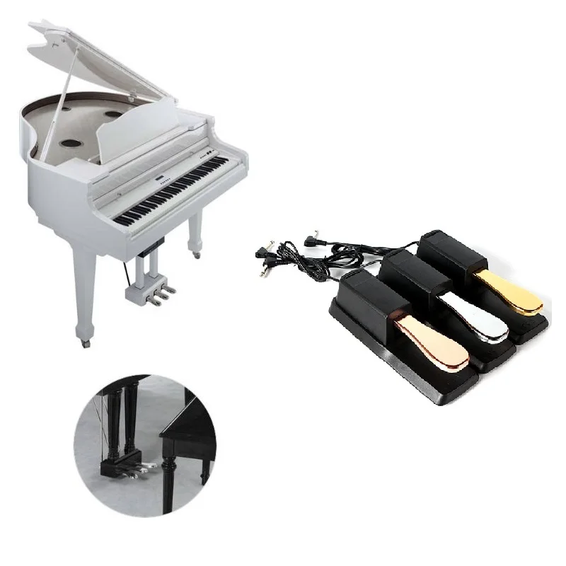 Elegant Metallic Finish Sustain Pedal for Digital Piano 2 Elegant Metallic Finish Sustain Pedal for Digital Piano - Image 2
