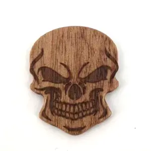 Handcrafted Wooden Guitar Pick with Alien & Skull Designs 16 S788eb522f3e4425ab0dd8d77db4b5901a
