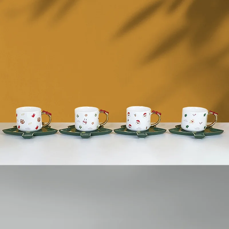 Festive Christmas Tree Ceramic Coffee Set 2 Festive Christmas Tree Ceramic Coffee Set - Image 2