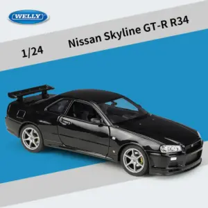 Nissan Skyline GTR R34 1:24 Diecast Model in Blue 16 S78b8d92c9cec4fb4897a36de39043450O