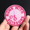 Pink Scissors Embroidered Patch 6.5 cm