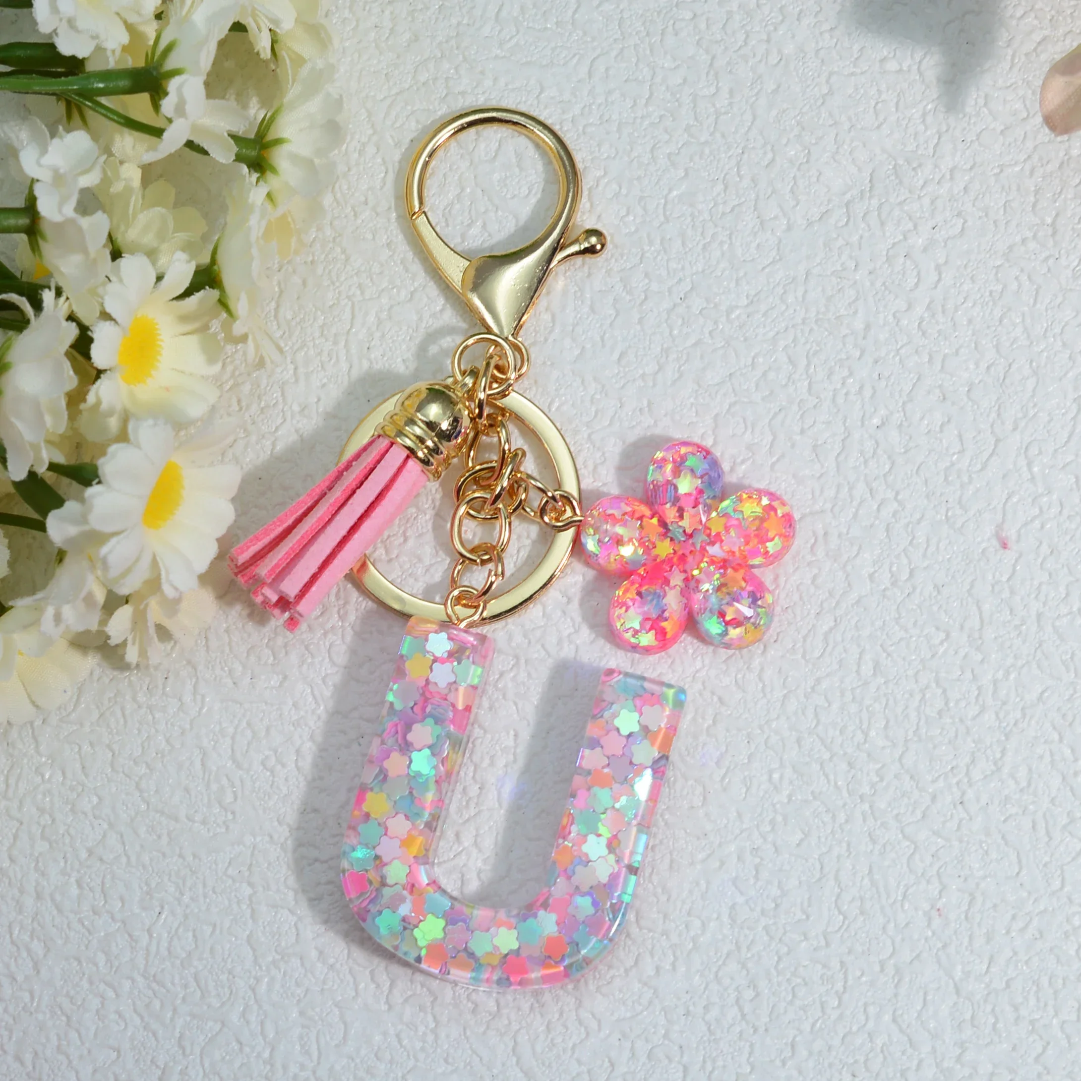 Holographic Initial Keychain for Women 9 Holographic Initial Keychain for Women - Image 9