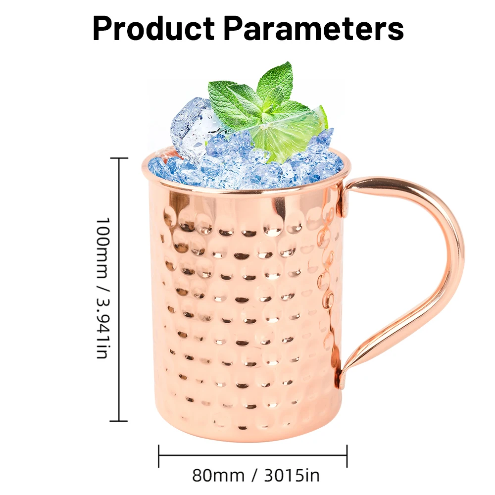Elegant 450ml Copper Moscow Mule Mug with Stainless Steel Inside 2 Elegant 450ml Copper Moscow Mule Mug with Stainless Steel Inside - Image 2