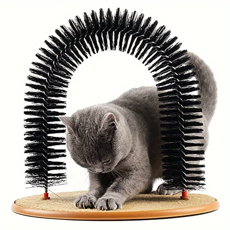 Cat Toy Arch with Grooming and Scratching Features 2 Cat Toy Arch with Grooming and Scratching Features - Image 2