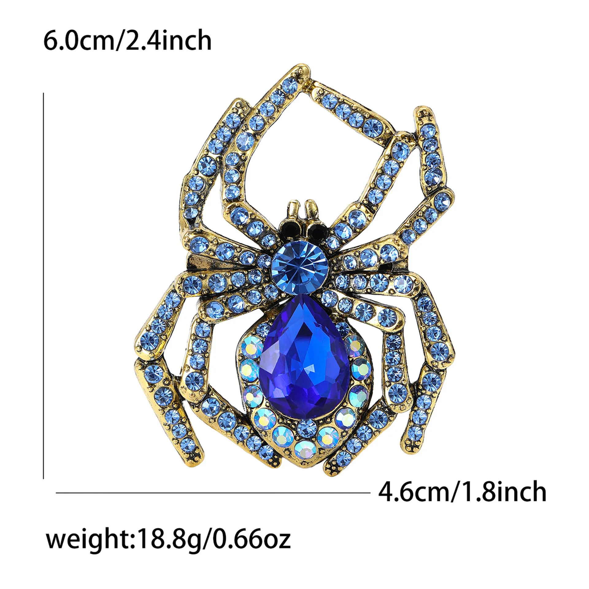 Unisex Spider Brooch Model XZ7413 with Gemstone 7 Unisex Spider Brooch Model XZ7413 with Gemstone - Image 7
