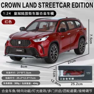 1:24 Toyota Crown Land SUV Diecast Model 15 S79b0e29014de43ce98e43a82d1a337a5n