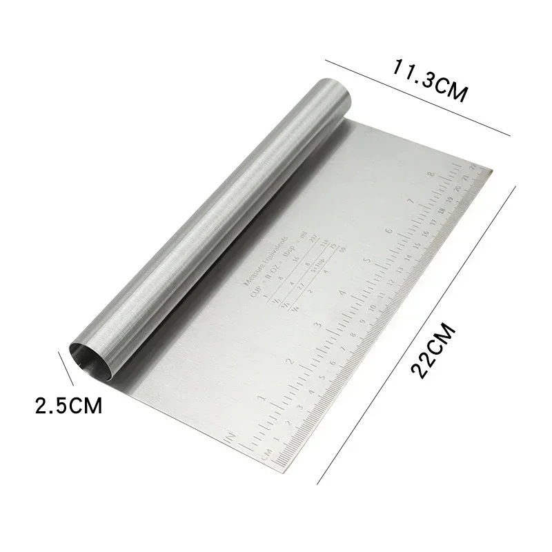 Stainless Steel Pastry Scraper and Pizza Cutter Set 6 Stainless Steel Pastry Scraper and Pizza Cutter Set - Image 6