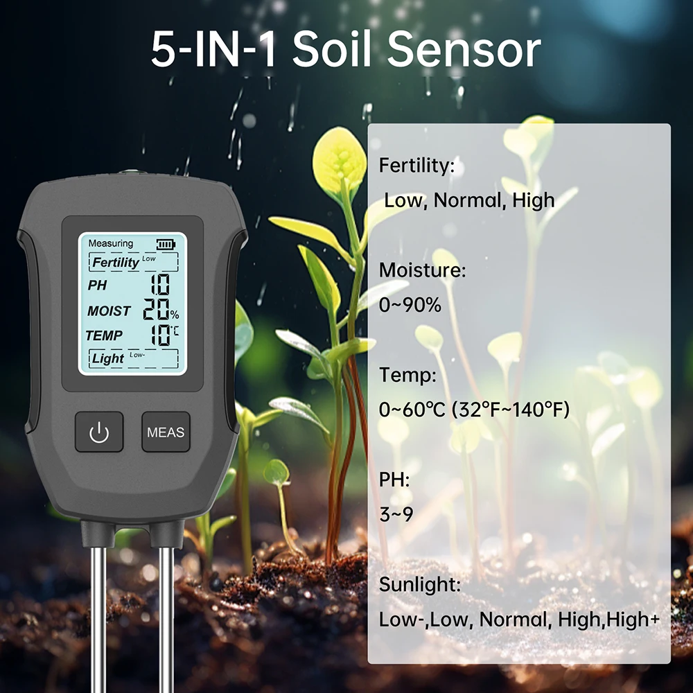 3-in-1 Digital Soil Tester with Backlit Display 5 3-in-1 Digital Soil Tester with Backlit Display - Image 5