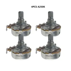 Set of 4 Guitar Potentiometers 250KΩ/500KΩ 24.5mm 19 S7a0d0d9a12cc4b6ba96bf5c9847cd60dr