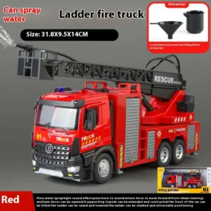1:18 Scale Fire Truck Model with Extended Ladder 14 S7a176159fa9d46c08f318e72b0857f7bE
