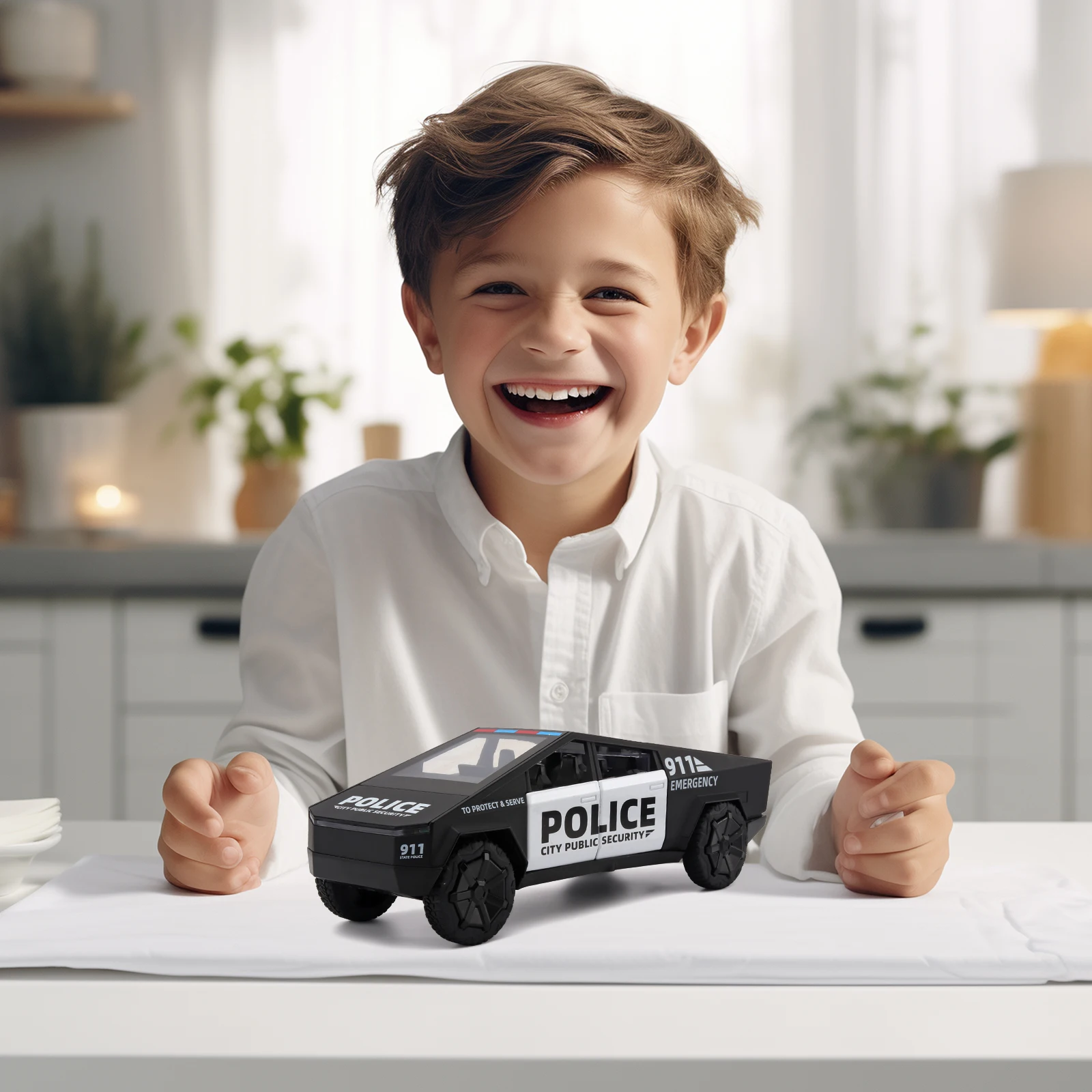 1:32 Diecast Police Off-Road Pickup Model 6 1:32 Diecast Police Off-Road Pickup Model - Image 6