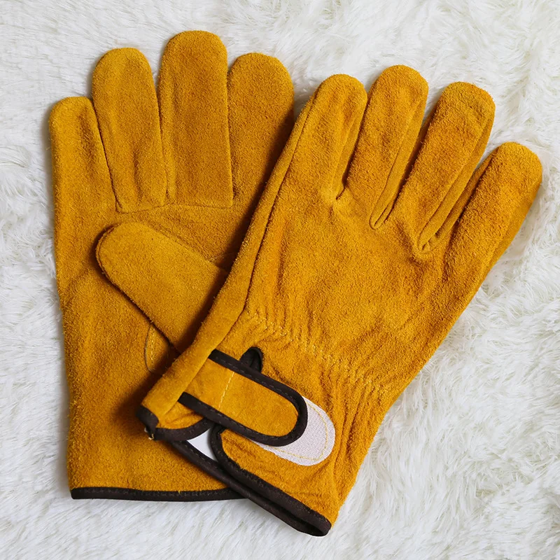 Bright Yellow Cowhide Safety Gloves for Hand Protection 5 Bright Yellow Cowhide Safety Gloves for Hand Protection - Image 5